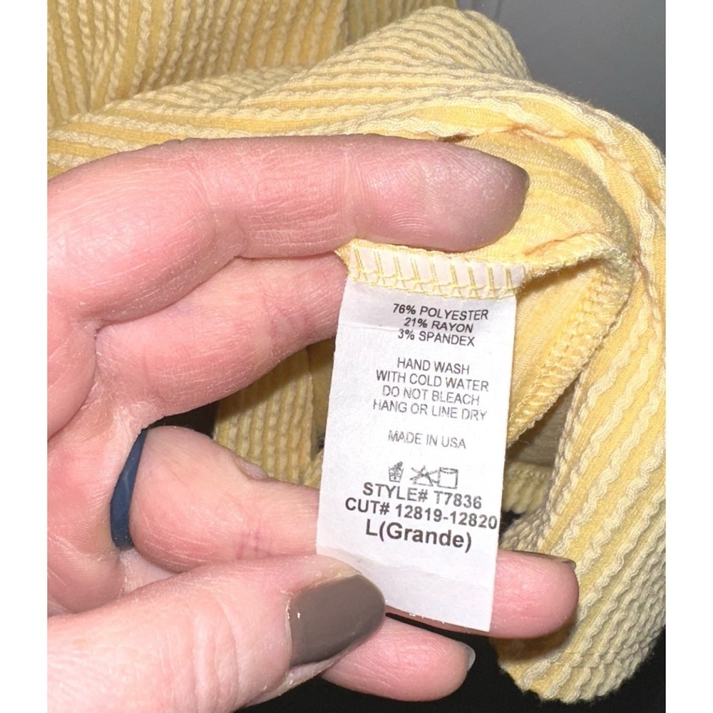 Blumin yellow collared Ribbed Top - Picture 5 of 7